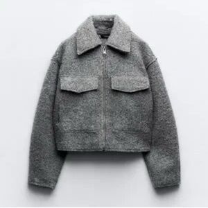 Brand New Gray Zara Teddy Jacket